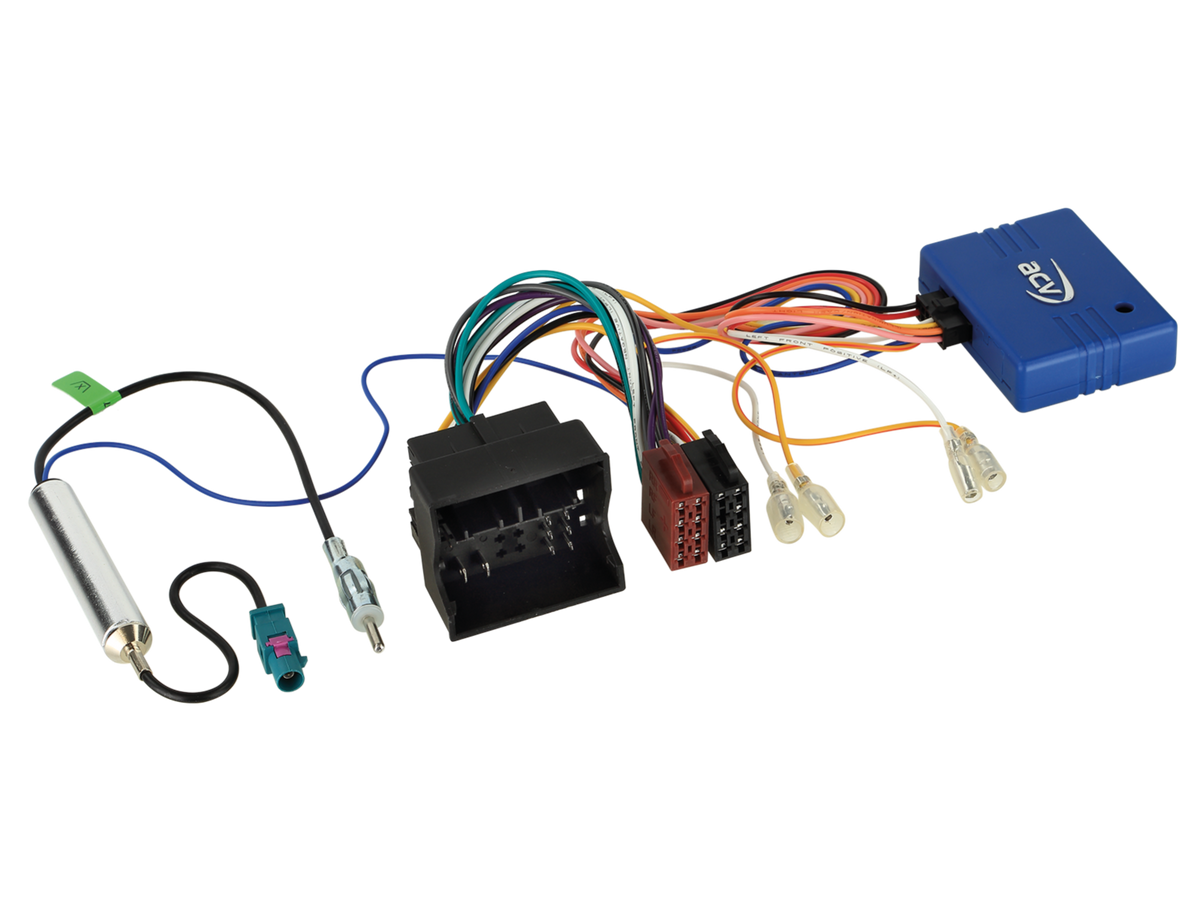 ACV 12-1328-46-15 rattstyrningssats med 52-polig Quadlock/ISO och Fakra/DIN-antennadapter