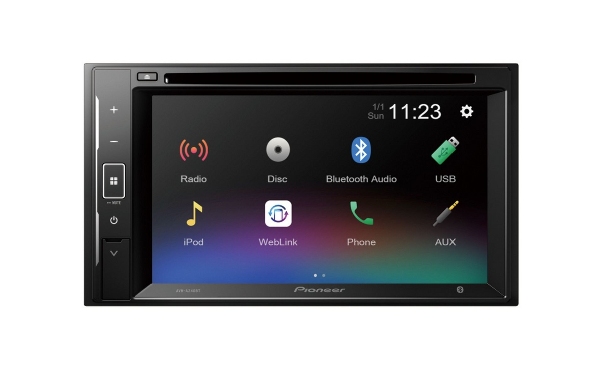 Pioneer AVH-A240BT, Bilstereo med CD/DVD, USB, iPod och 6,2-tums skärm