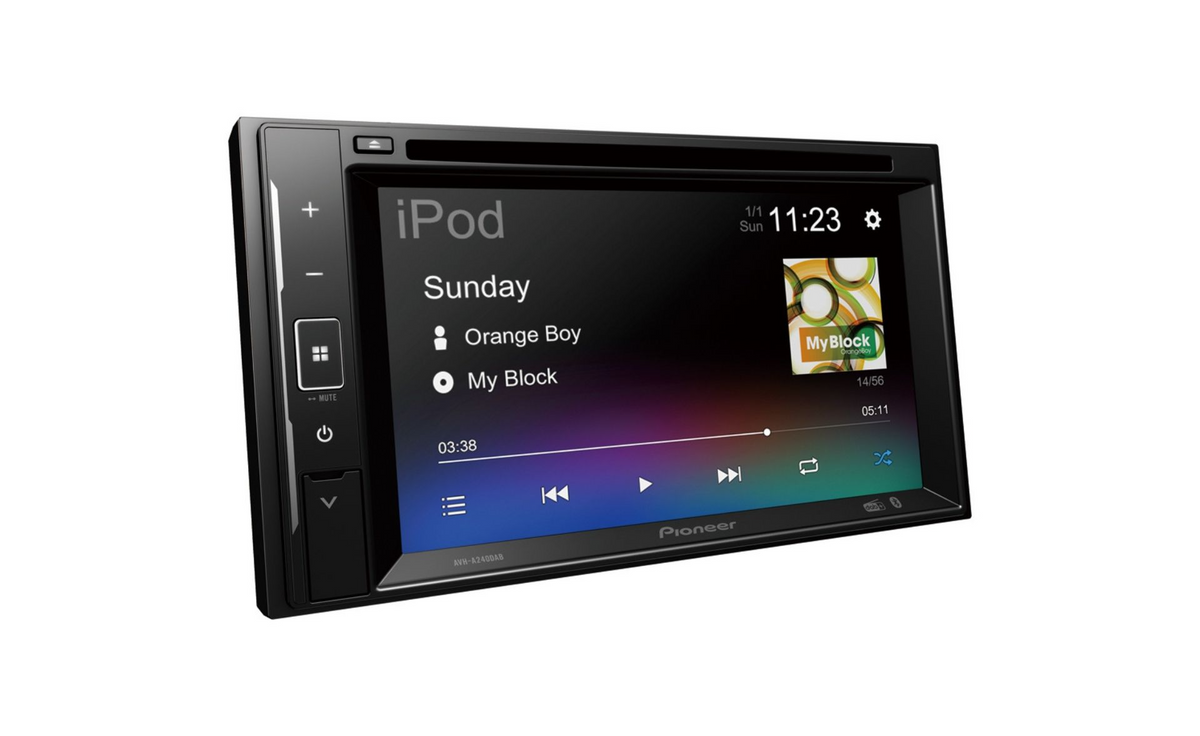 Pioneer DMH-A240DAB, Bilstereo med 6,2-tums skärm, Bluetooth, DAB+, USB och AUX