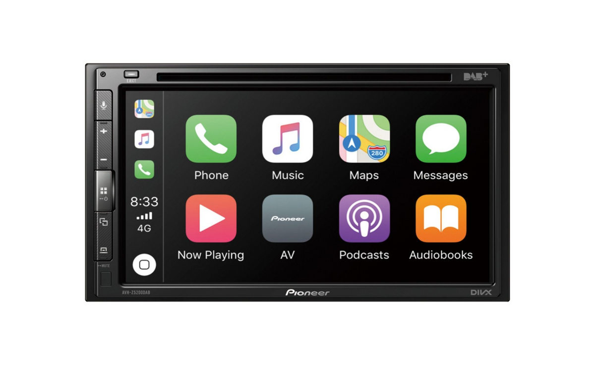 Pioneer AVH-Z5200DAB, Bilstereo med CD/DVD, USB, Bluetooth, 6,8-tums skärm, DAB, CarPlay och Android Auto