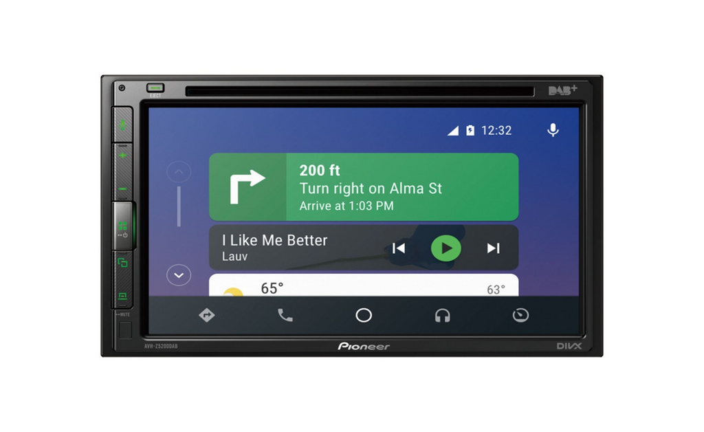 Pioneer AVH-Z5200DAB, Bilstereo med CD/DVD, USB, Bluetooth, 6,8-tums skärm, DAB, CarPlay och Android Auto