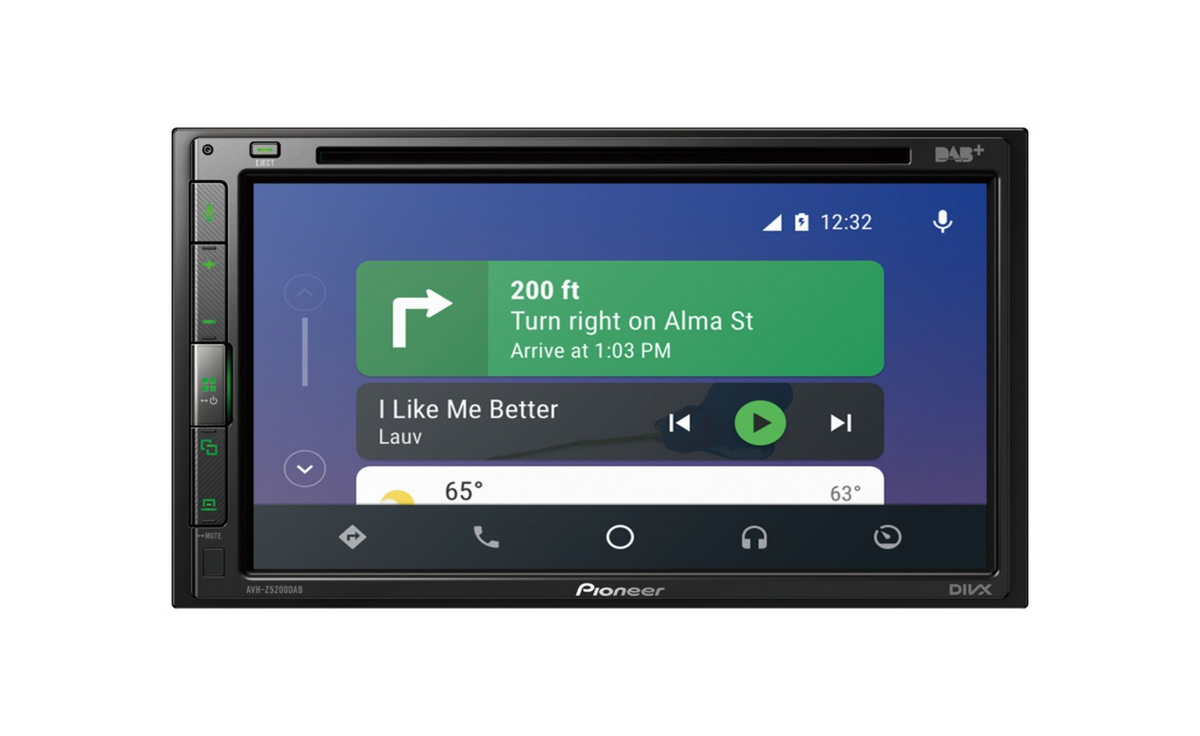 Pioneer AVH-Z5200DAB, Bilstereo med CD/DVD, USB, Bluetooth, 6,8-tums skärm, DAB, CarPlay och Android Auto