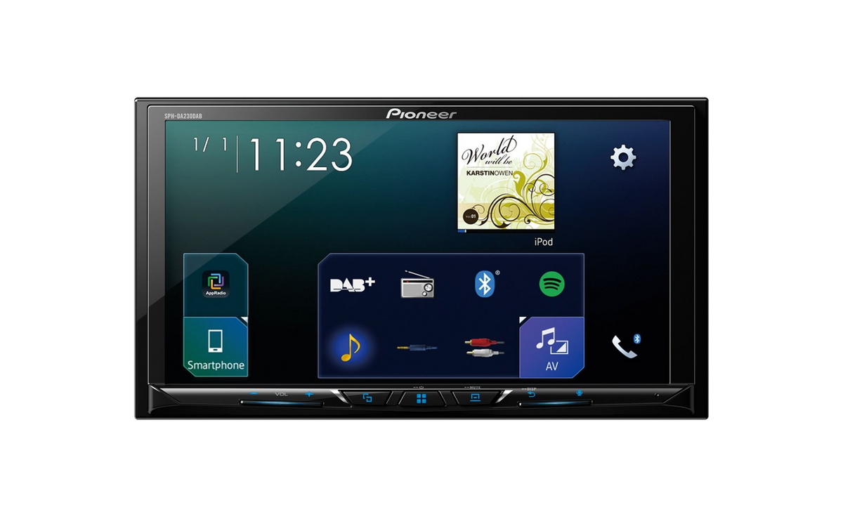 Pioneer SPH-DA230DAB, Bilstereo med Bluetooth, DAB, CarPlay och Android Auto