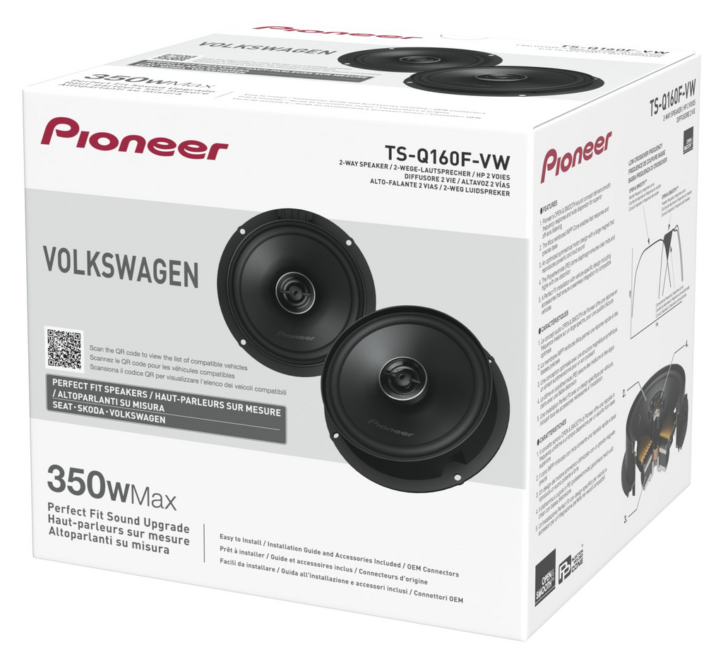 Pioneer TS-Q160F-VW, Fordonsanpassade högtalare för Volkswagen