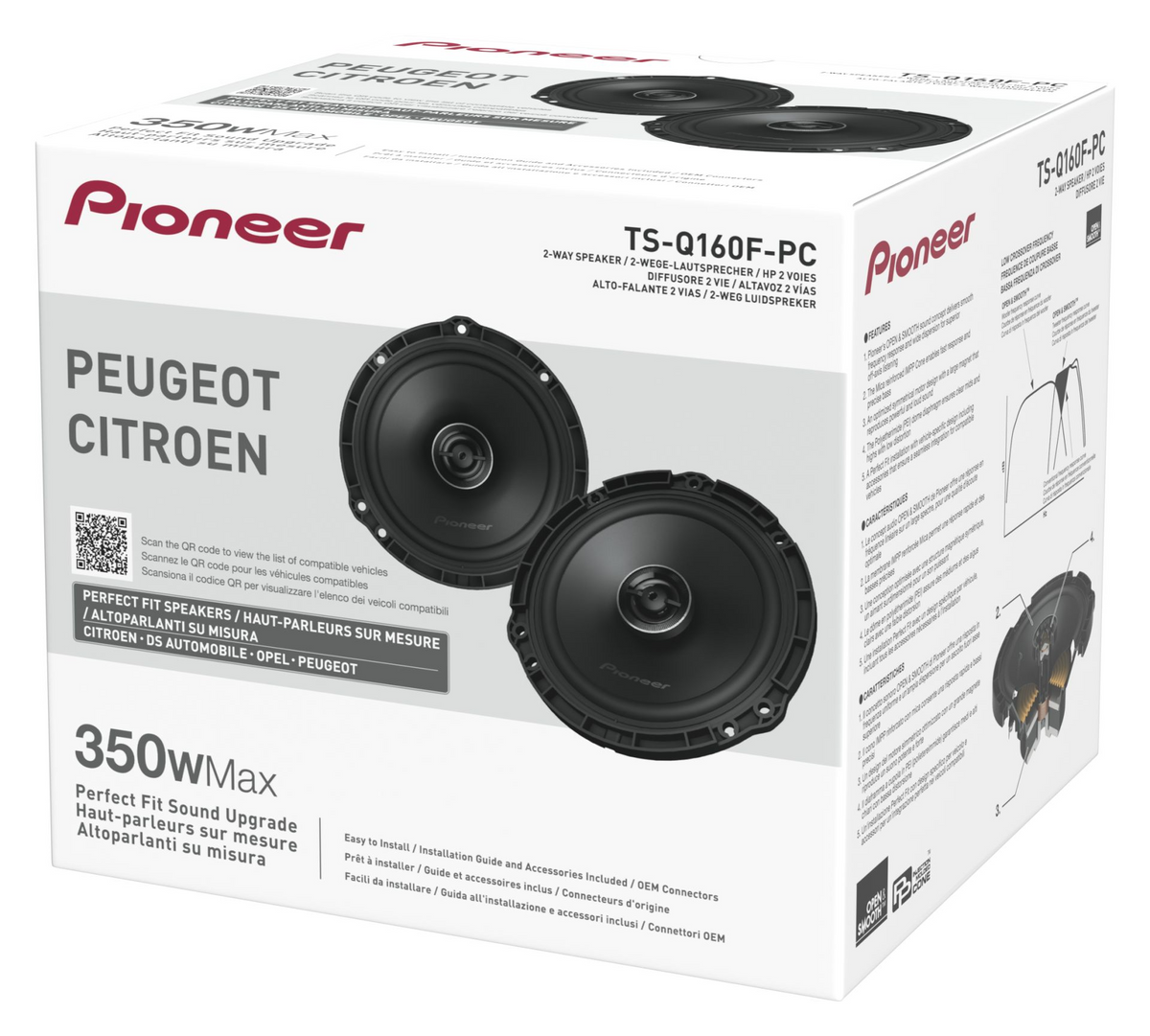 Pioneer TS-Q160F-PC, Fordonsanpassade högtalare för Peugeot-Citroën
