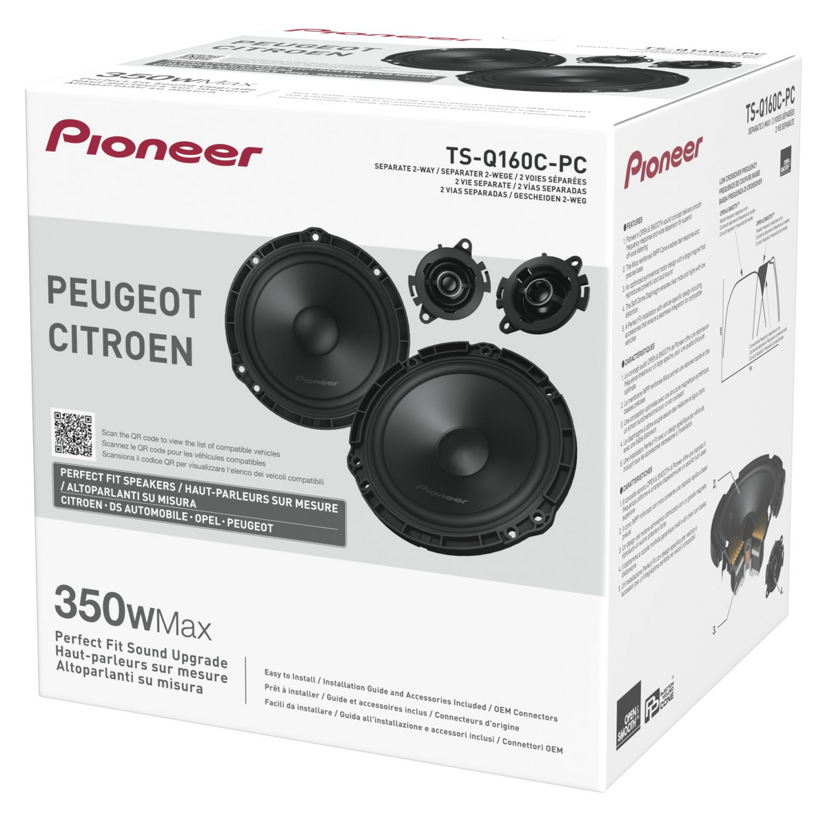Pioneer TS-Q160C-PC, Fordonsanpassat komponentkit för Peugeot-Citroën