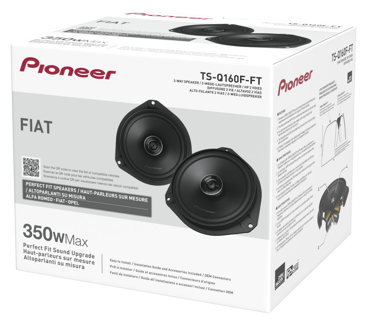 Pioneer TS-Q160F-FT, Fordonsanpassade högtalare för Fiat