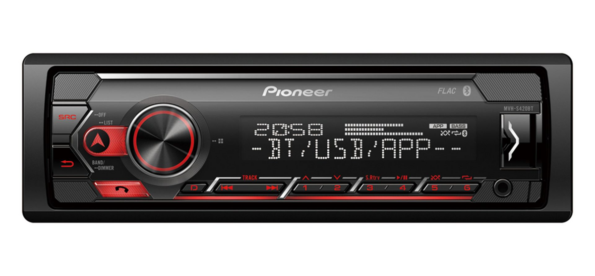 Pioneer MVH-S420BT, Bilstereo med USB, iPod, AUX, Bluetooth och 4 × 50 W