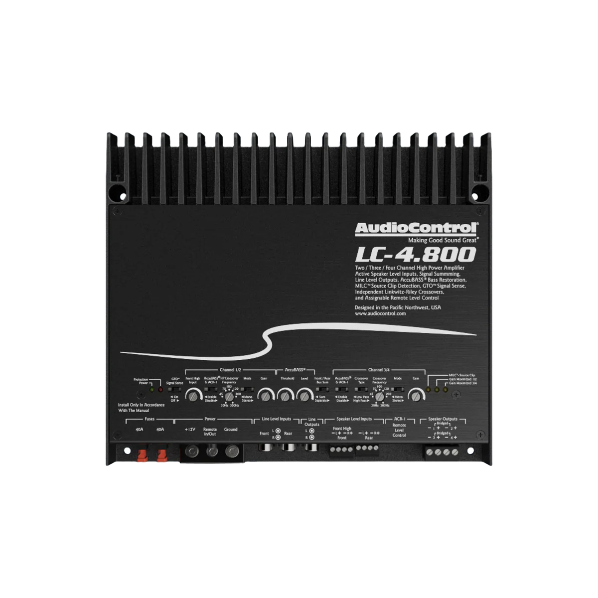 AudioControl LC-4.800, 4-kanals högeffektivt slutsteg