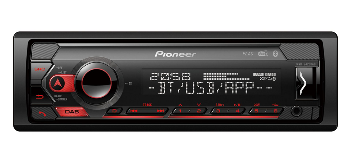 Pioneer MVH-S420DAB, Bilstereo med USB, Bluetooth, DAB och 4 × 50 W