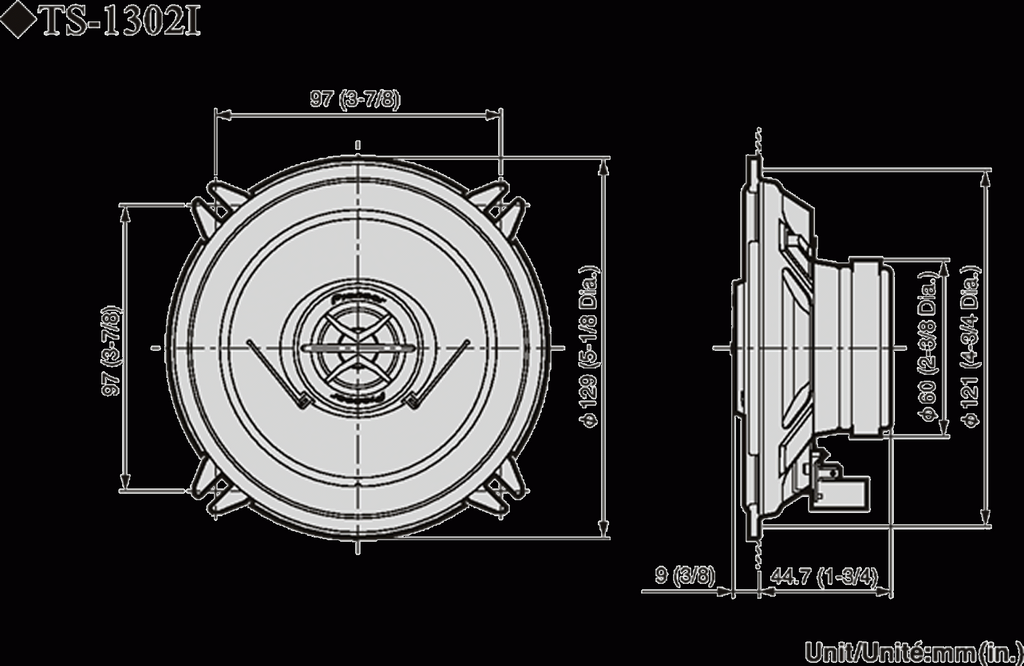 Pioneer TS-1302I, Fordonsanpassad 130 mm 2-vägshögtalare för Renault, Vauxhall och Volkswagen