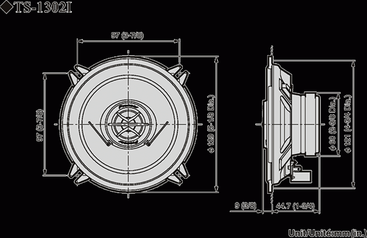 Pioneer TS-1302I, Fordonsanpassad 130 mm 2-vägshögtalare för Renault, Vauxhall och Volkswagen