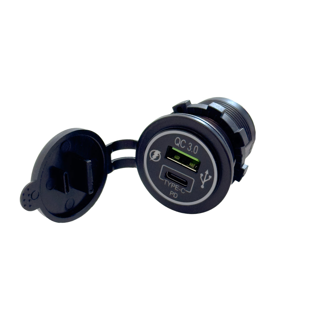 4Connect 4-600153 vattentätt USB-uttag 12/24 V