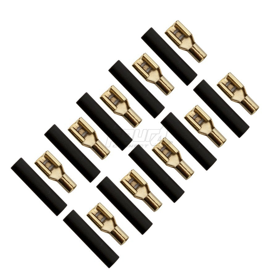 4Connect 4-690735 flatstiftshylsa för 2,5 mm² kabel, 4,8 mm bred, svart, 10 st