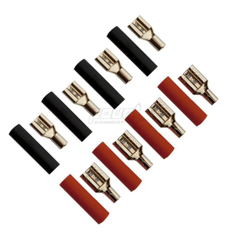 4Connect 4-690755 flatstiftskabelskor 2,5 mm² – 2 × 4,8 mm och 2 × 6,3 mm röda samt svarta