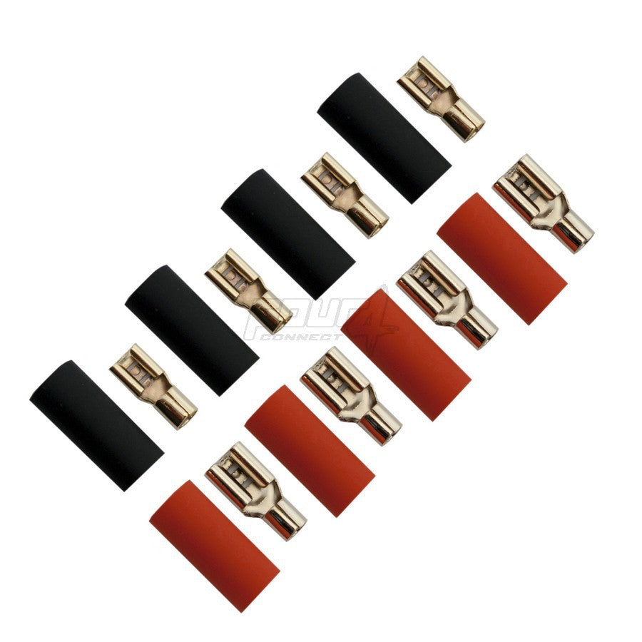 4Connect 4-690756 flatstiftskabelskor 6,0 mm² – 2 × 4,8 mm och 2 × 6,3 mm röda samt svarta