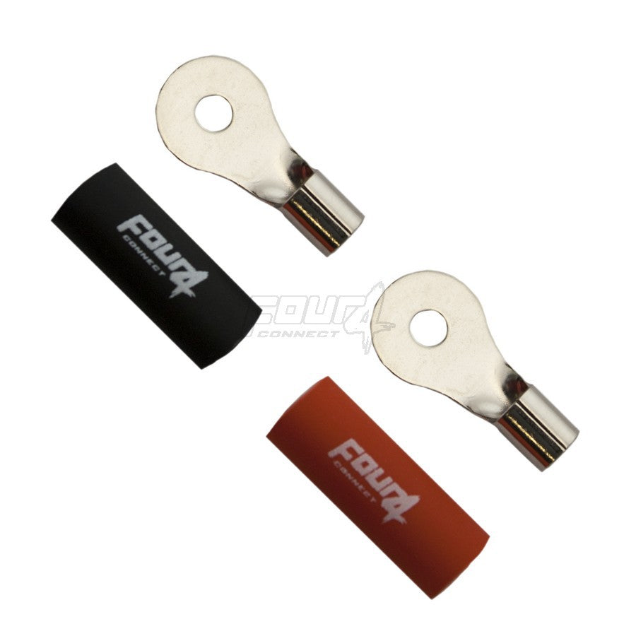 4Connect 4-690911 M4-ringkabelskor för 10 mm², 1 röd och 1 svart
