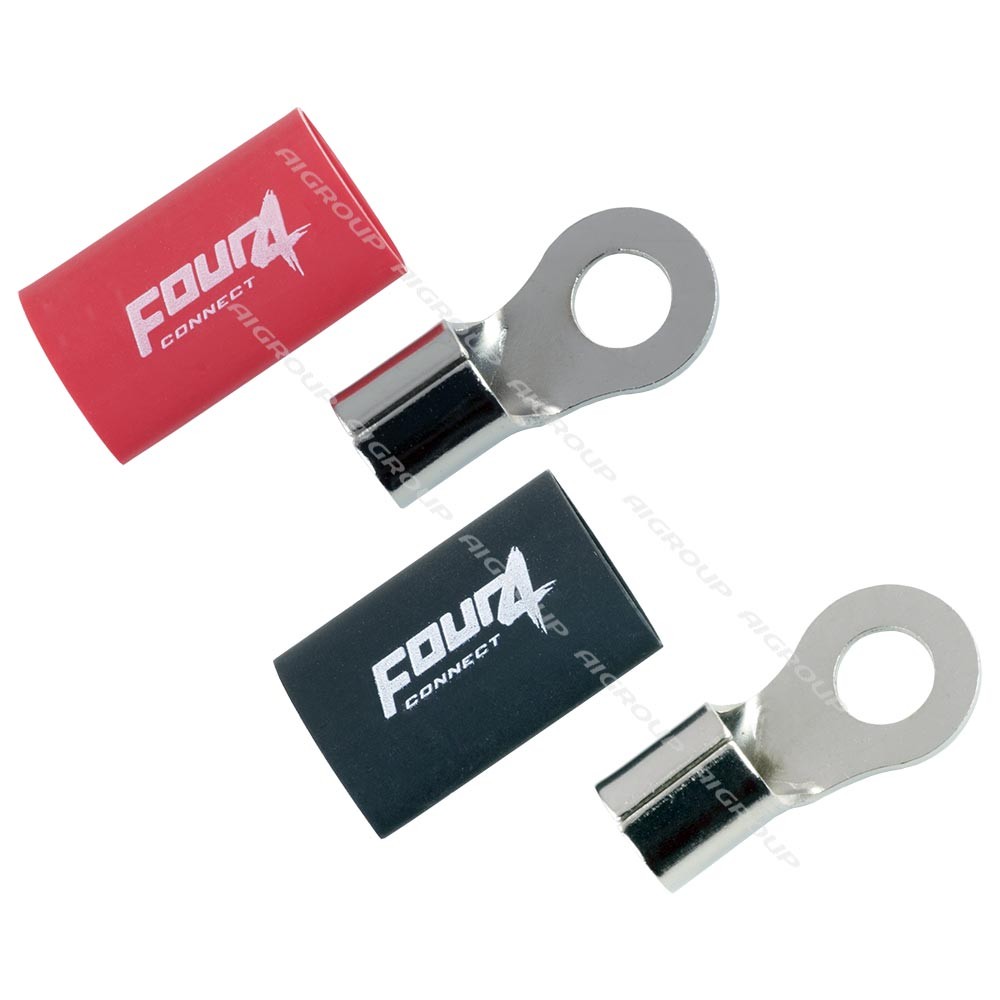 4Connect 4-690918 M8-ringkabelskor för 20 mm², 1 röd och 1 svart
