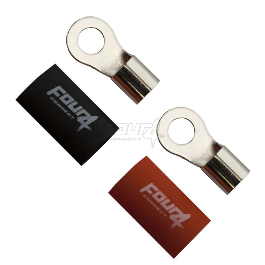 4Connect 4-690918 M8-ringkabelskor för 20 mm², 1 röd och 1 svart