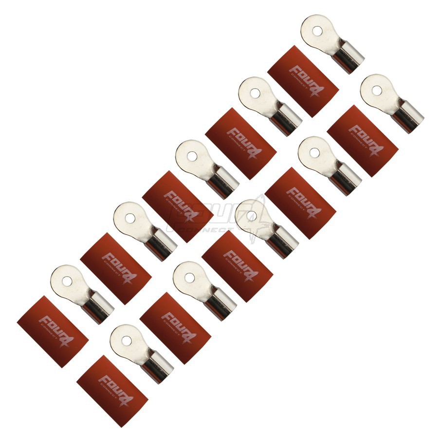 4Connect 4-690932 M4-ringkabelskor för 20 mm², 10 st röda
