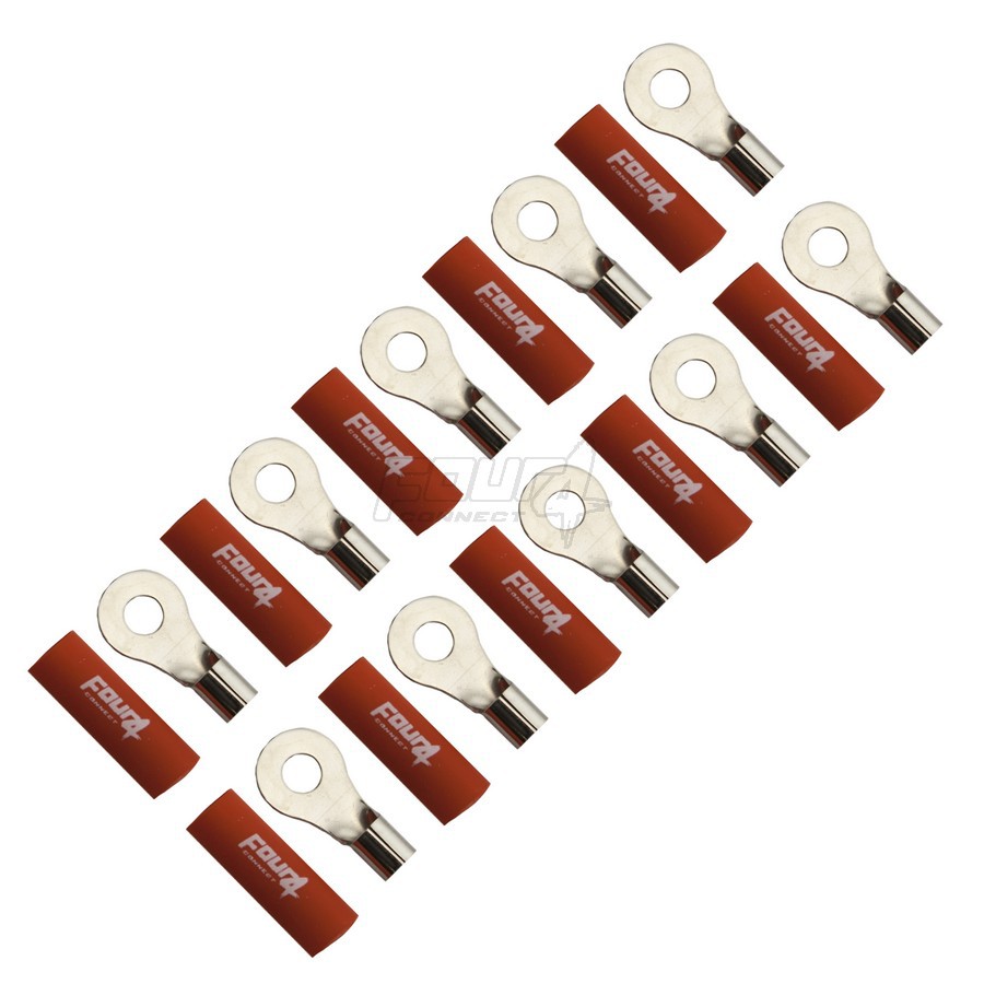 4Connect 4-690933 M6-ringkabelskor för 10 mm², 10 st röda