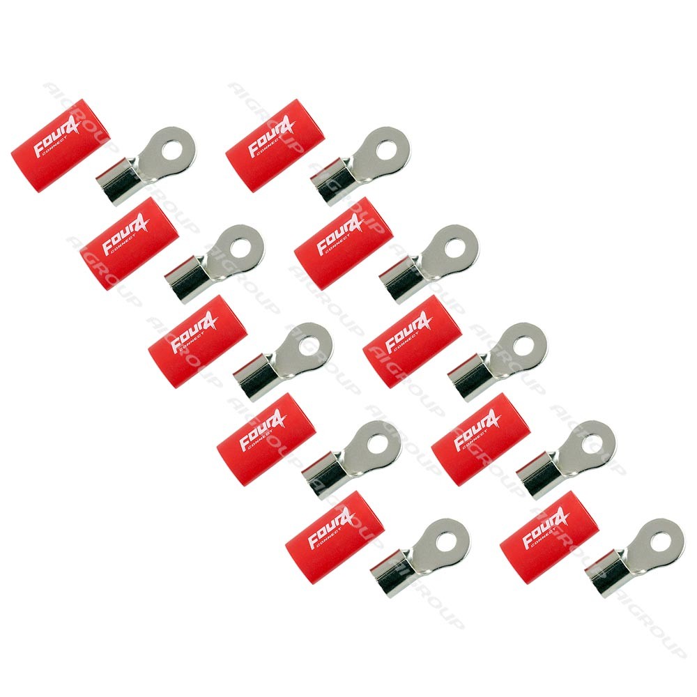 4Connect 4-690934 M6-ringkabelskor för 20 mm², 10 st röda