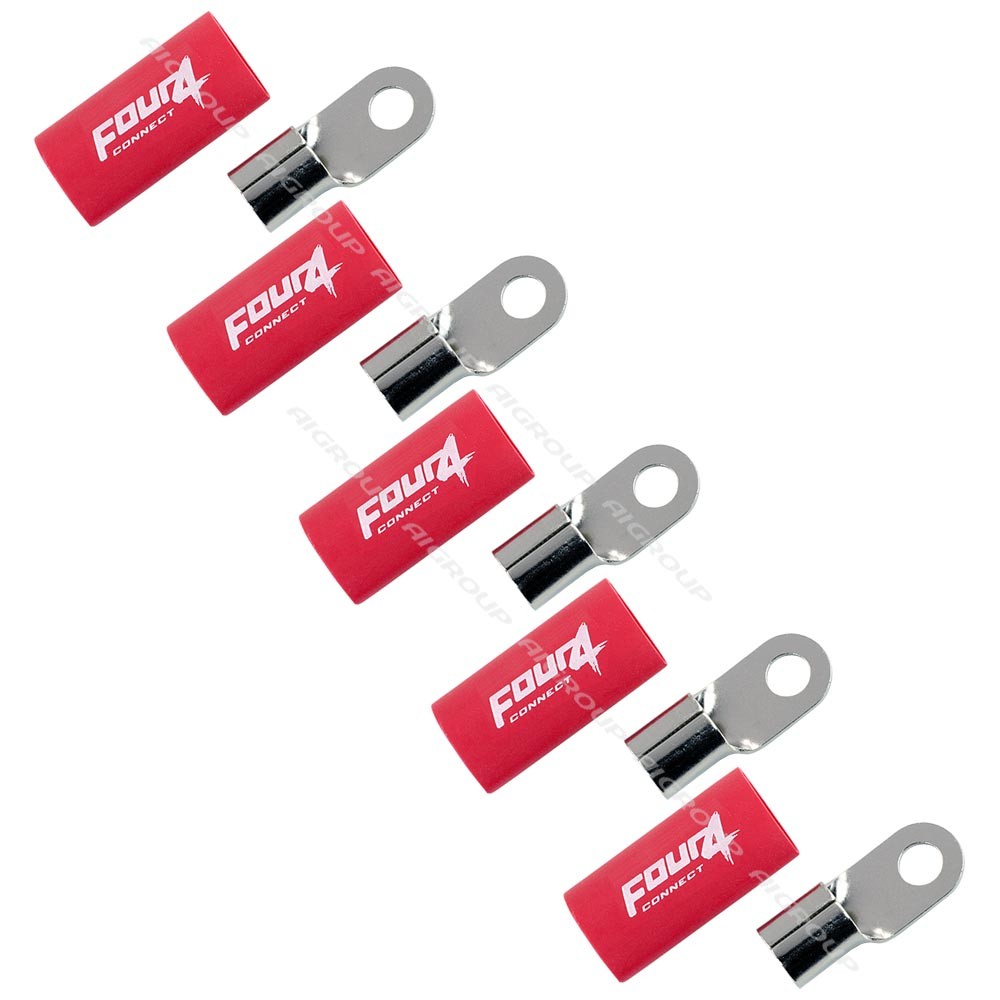 4Connect 4-690943 M8-ringkabelskor för 35 mm², 5 st röda