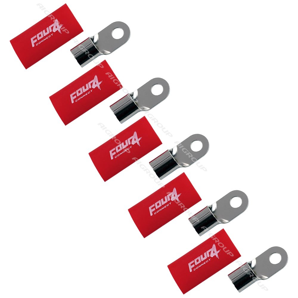 4Connect 4-690944 M8-ringkabelskor för 50 mm², 5 st röda