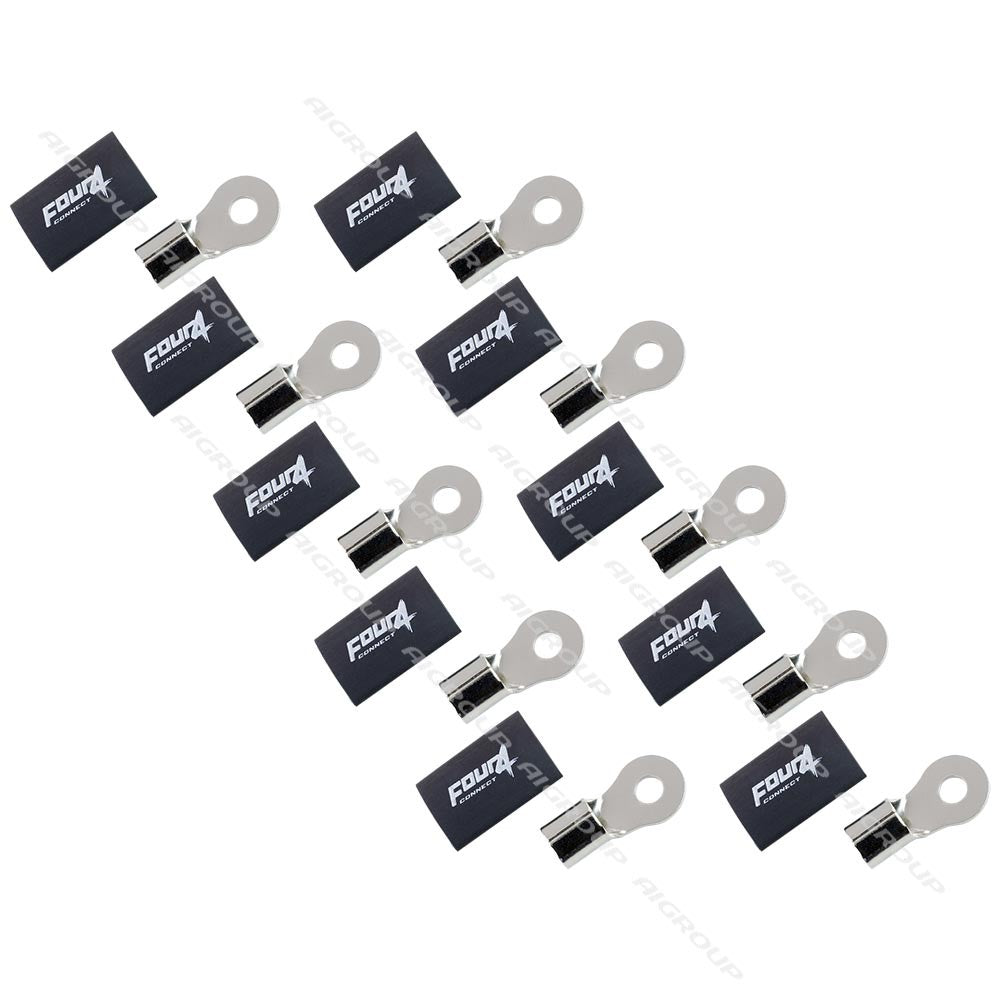 4Connect 4-690954 M6-ringkabelsko för 20 mm², 10 st svarta