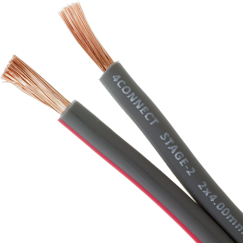 4Connect 4-800242 STAGE 2 OFC-högtalarkabel 2x4 mm² 100 m