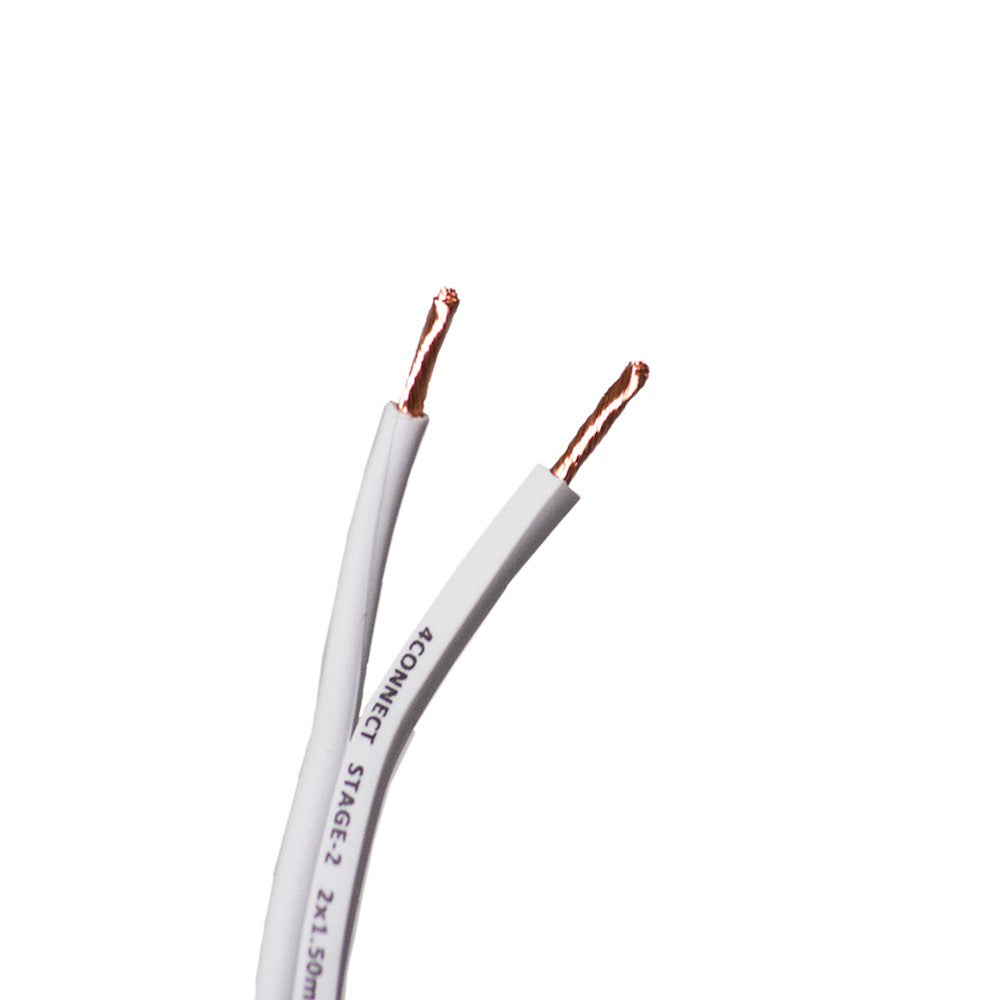4Connect 4-800267 STAGE 2 vit OFC-högtalarkabel 2x1,5 mm² 200 m