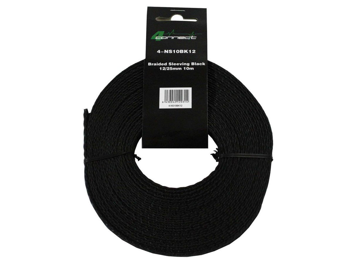 FOUR Connect 4-NS10BK12 svart nylon-/tygstrumpa 12/25 mm 10 m