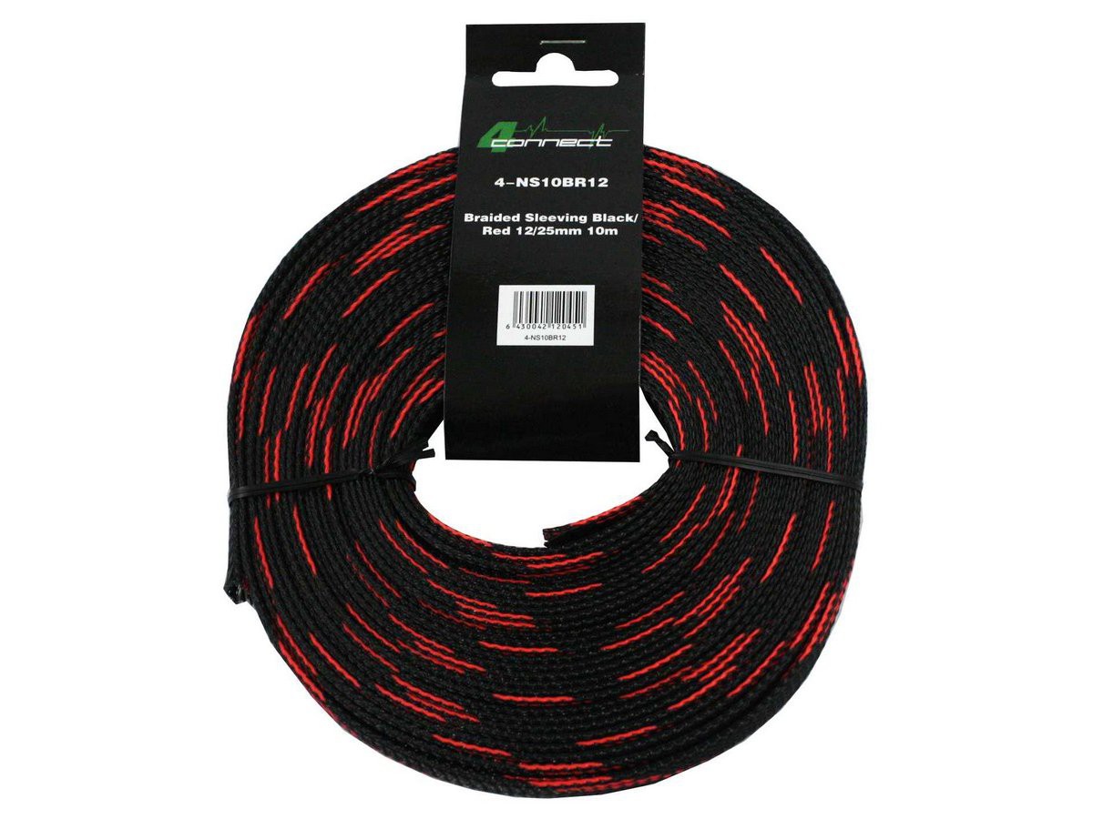 FOUR Connect 4-NS10BR12 nylonstrumpa röd/svart 12/25 mm 10 m