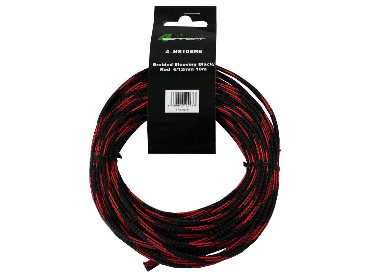 FOUR Connect 4-NS10BR6 nylonstrumpa röd/svart 6/12 mm 10 m