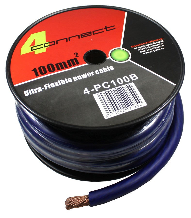 4Connect 4-PC100B strömkabel 100 mm² blå 12 m