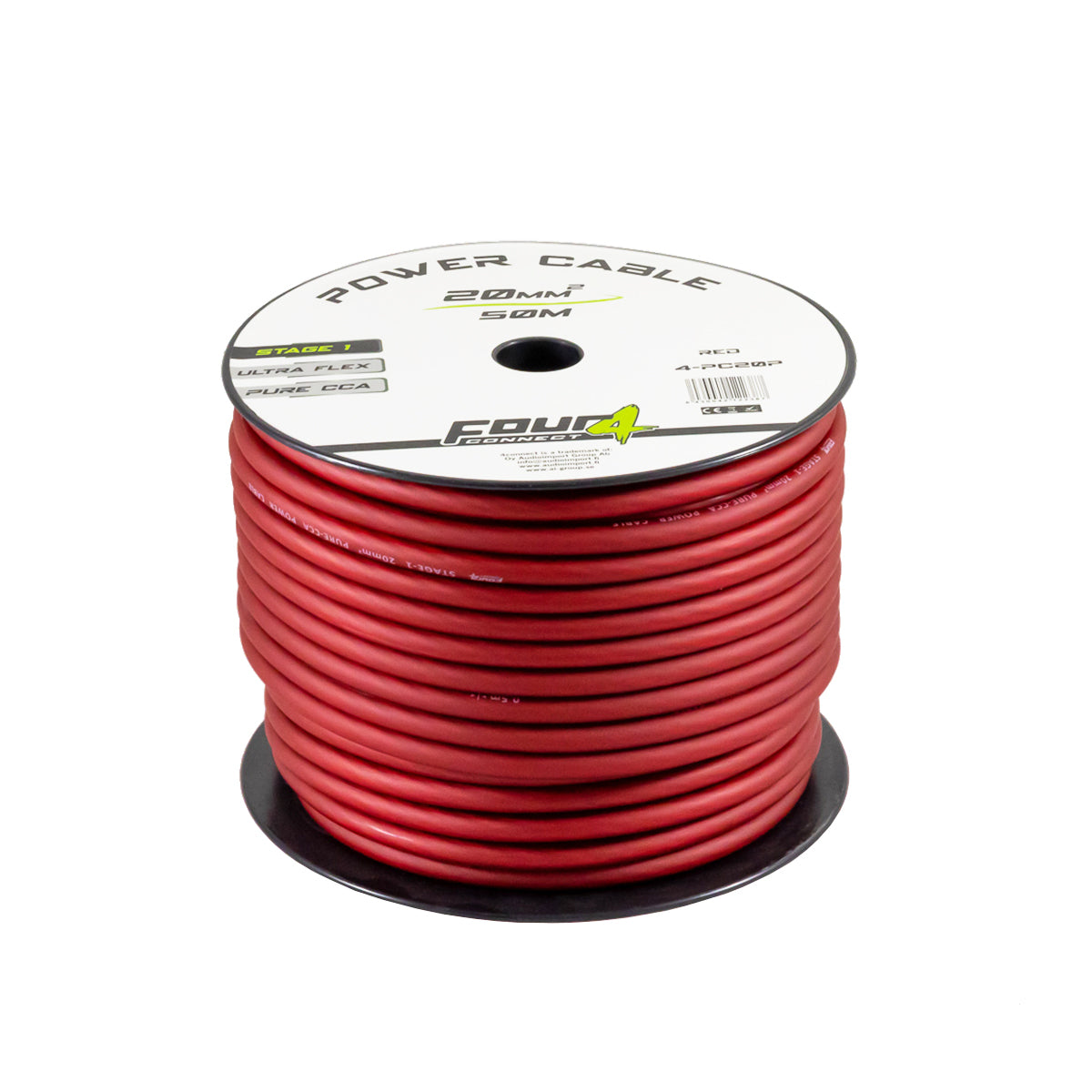 4Connect 4-PC20P strömkabel 20 mm² röd 50 m
