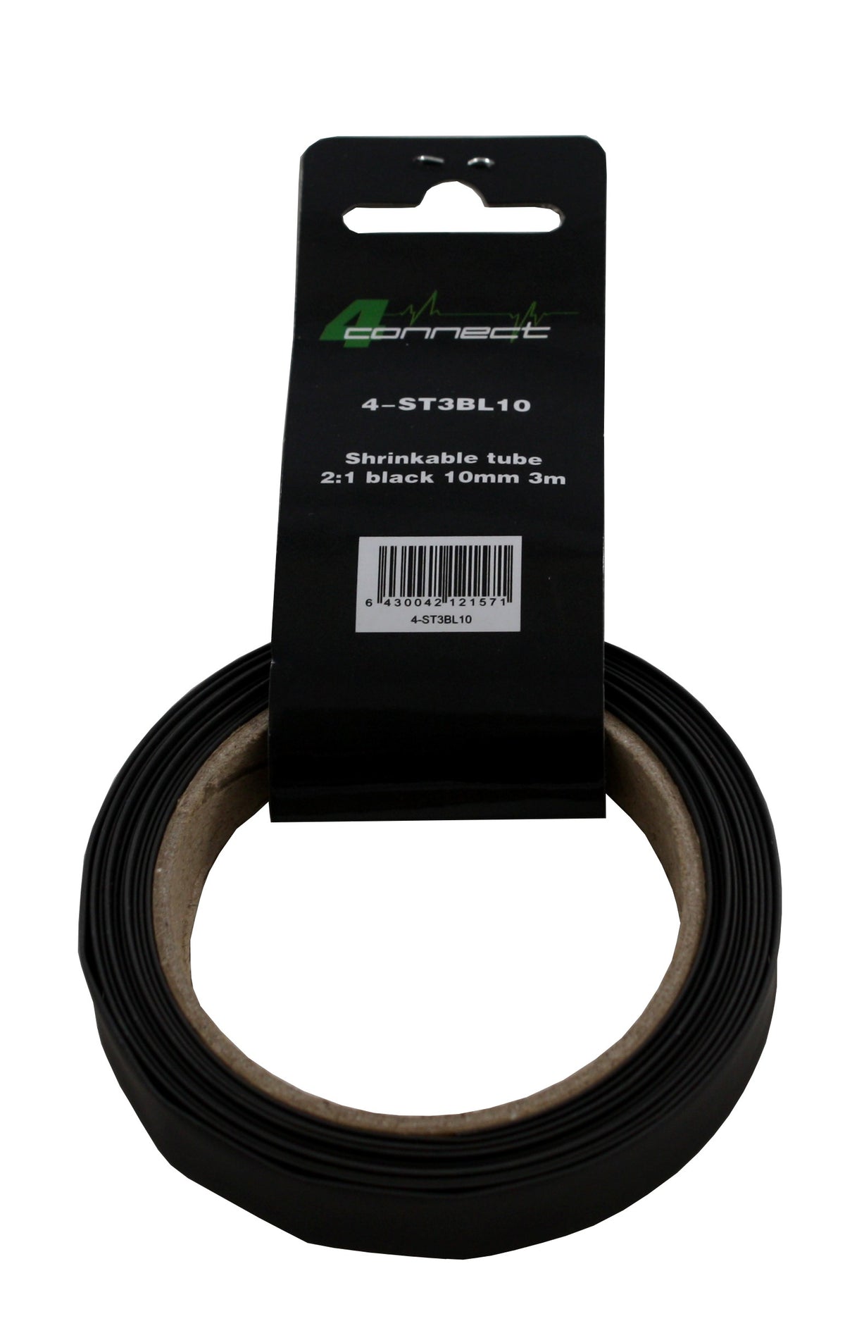 FOUR Connect 4-ST3BL10 svart krympslang, 10 mm x 3 m