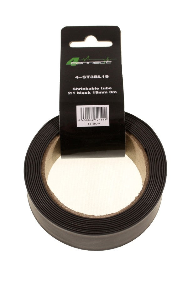 FOUR Connect 4-ST3BL19 svart krympslang, 19 mm x 3 m