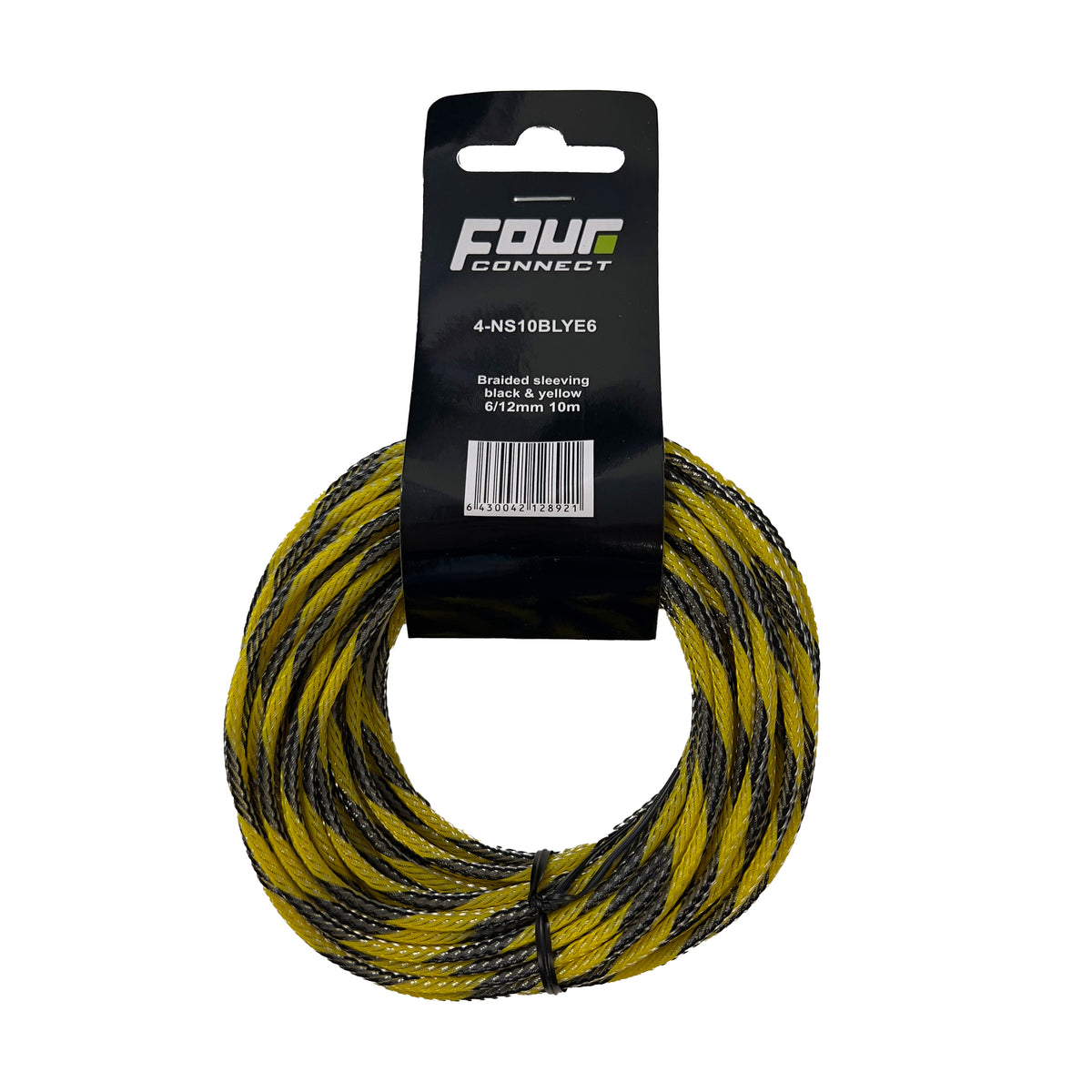 FOUR Connect 4-NS10BLYE6 nylonstrumpa svart/gul 6/12 mm 10 m