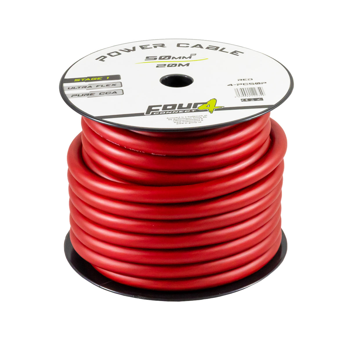 4Connect 4-PC50P strömkabel 50 mm² röd 20 m