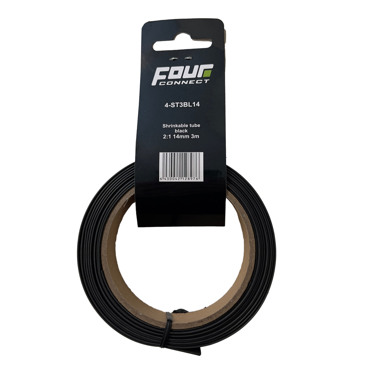 FOUR Connect 4-ST3BL14 krympslang 2:1, svart, 14 mm, 3 m