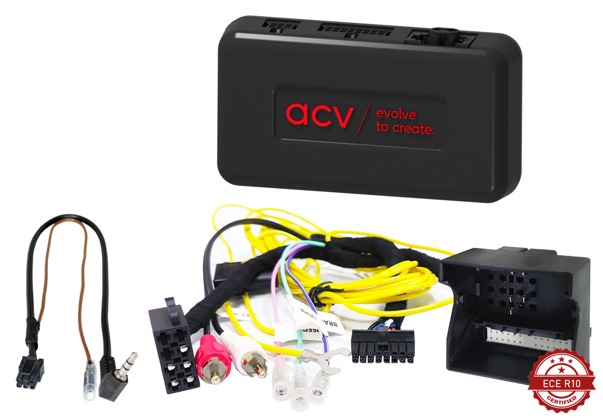 ACV 42xbm012-0 rattstyrningsadapter för BMW 1-/3-/5-serie, X5 och X6, Quadlock/MOST
