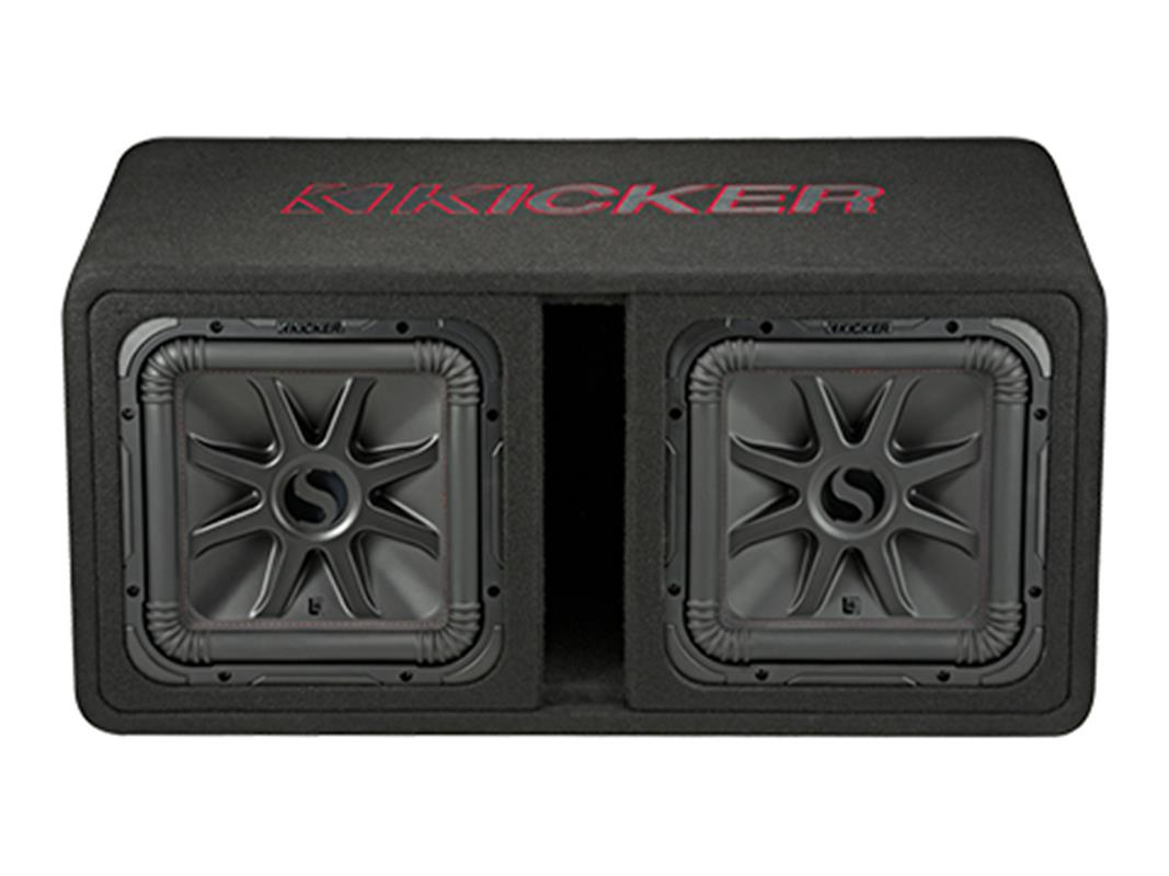 Kicker 45DL7R122, L7R dubbla 12-tums (30 cm) subwoofrar i basreflexlåda, 2 ohm