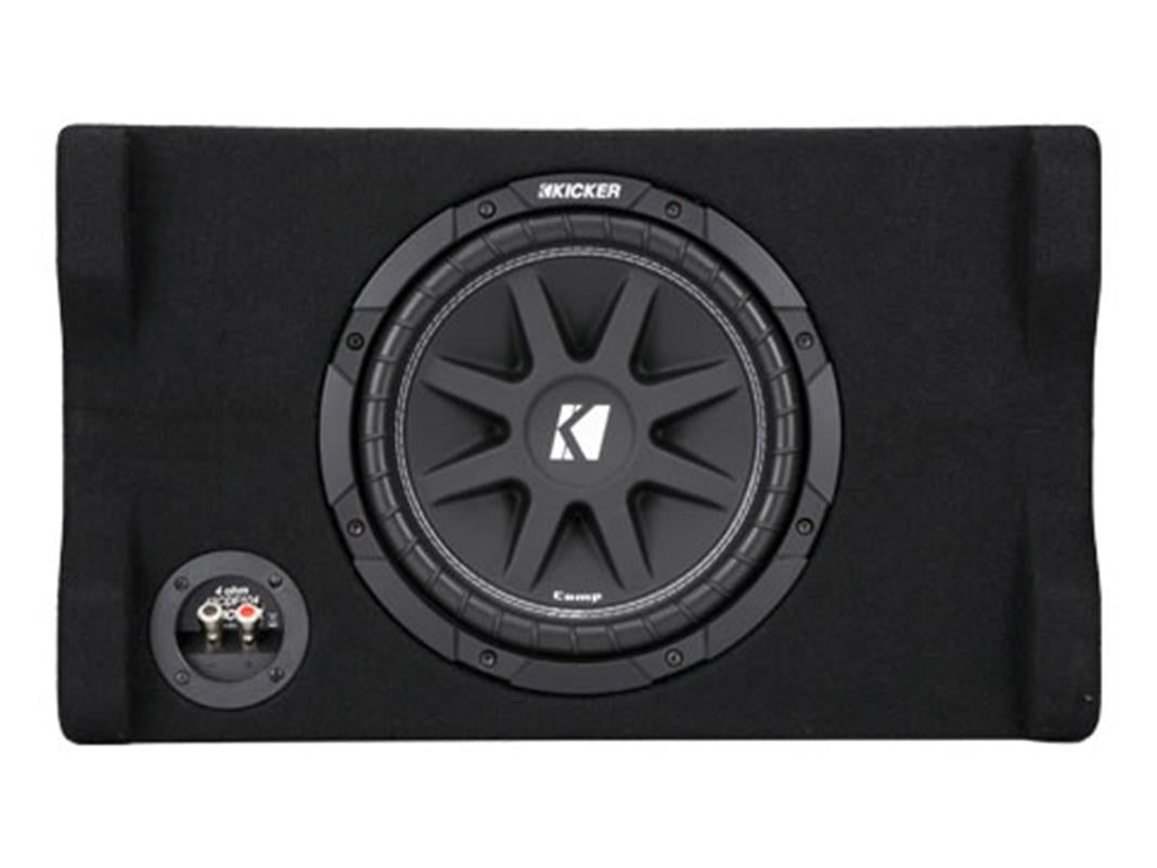 Kicker 48CDF104, Comp 10-tums (25 cm) subwoofer i nedåtriktad låda, 4 ohm