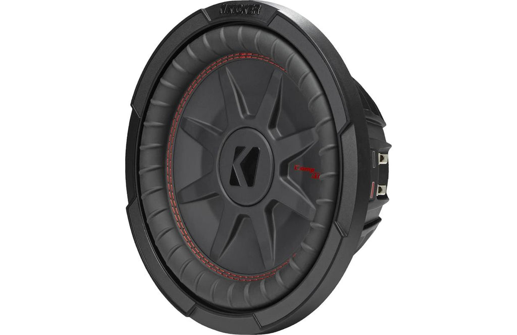 Kicker 48CWRT104, CompRT 10-tums (25 cm) lågprofilssubwoofer med dubbla 4-ohms talspolar, RoHS-kompatibel
