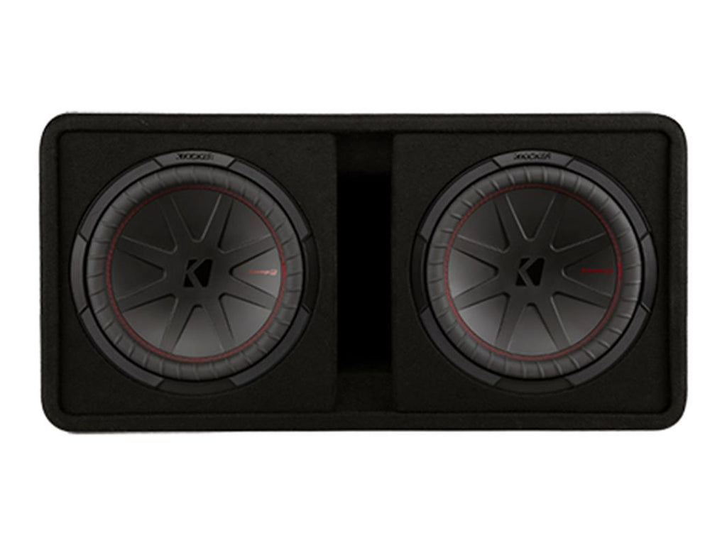 Kicker 48DCWR122, CompR dubbla 12-tums (30 cm) subwoofrar i basreflexlåda, 2 ohm