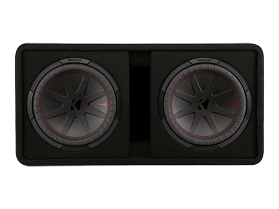 Kicker 48DCWR122, CompR dubbla 12-tums (30 cm) subwoofrar i basreflexlåda, 2 ohm