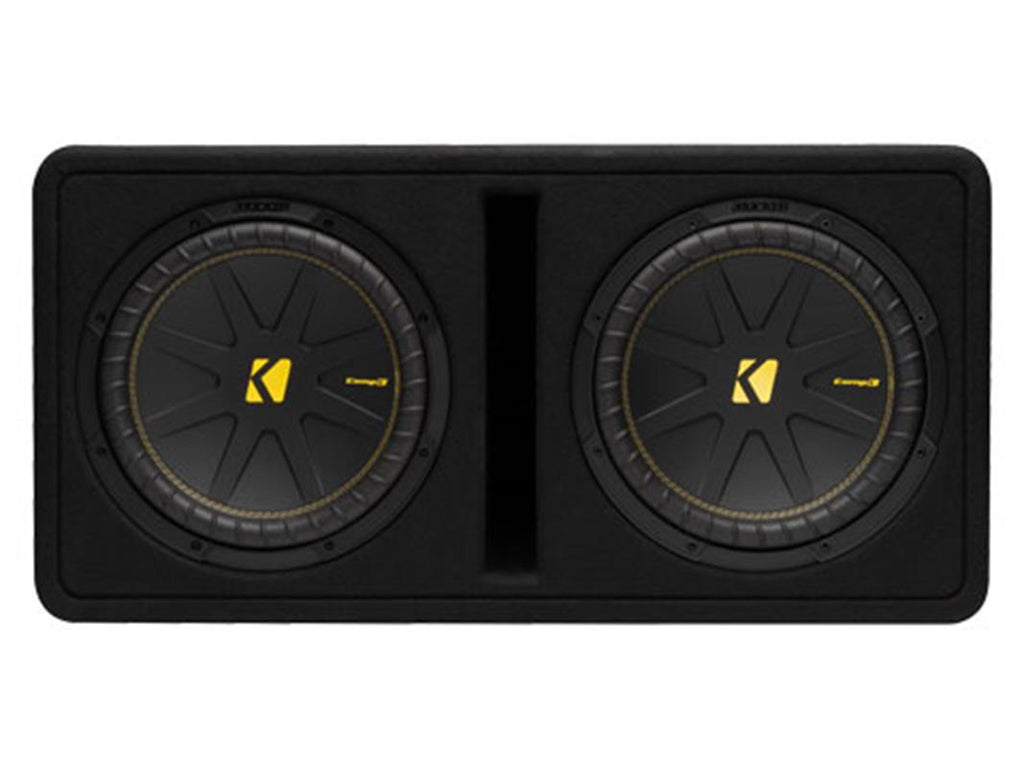 Kicker 50DCWC122, dubbla CompC 12-tums (30 cm) subwoofrar i basreflexlåda, 2 ohm