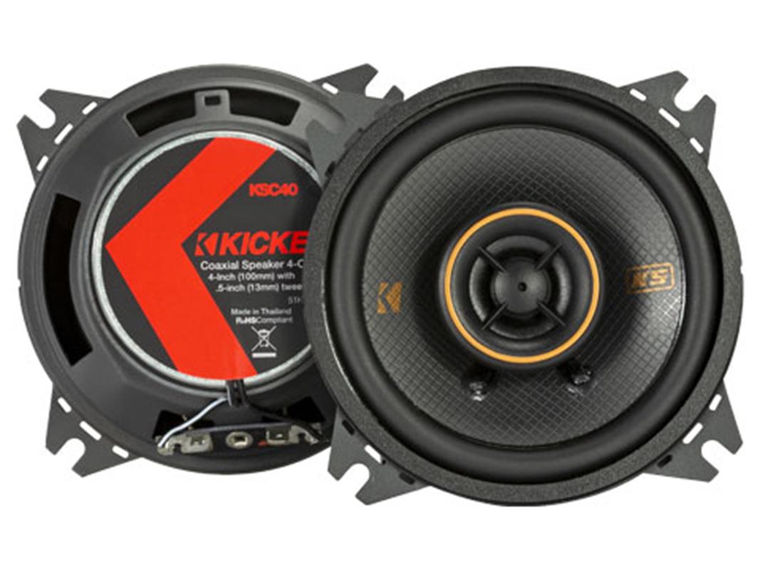 Kicker 51KSC404, 4-tums koaxialhögtalare (100 mm) med 0,5-tums diskanter, 4 ohm