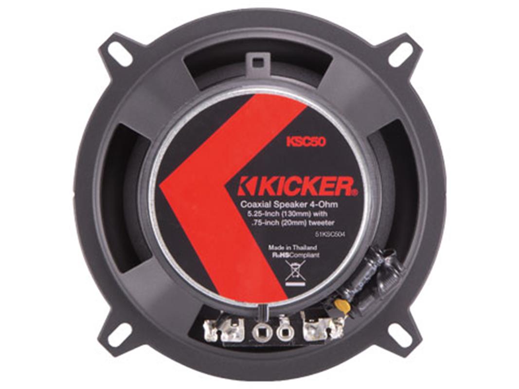 Kicker 51KSC504, 5,25-tums koaxialhögtalare (130 mm) med 0,75-tums diskanter, 4 ohm